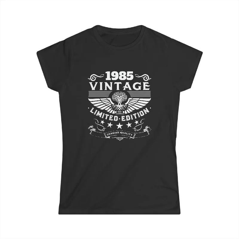 Vintage 1985 TShirt Women Limited Edition BDay 1985 Birthday Womens T Shirts Hooded Caped Shawl Collar