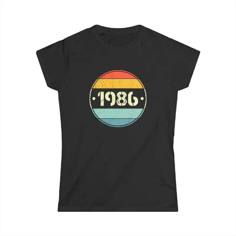 Vintage 1986 Birthday Shirts for Women Funny 1986 Birthday Women Shirts Cashmere Blend Cotton Blend Poly Blend