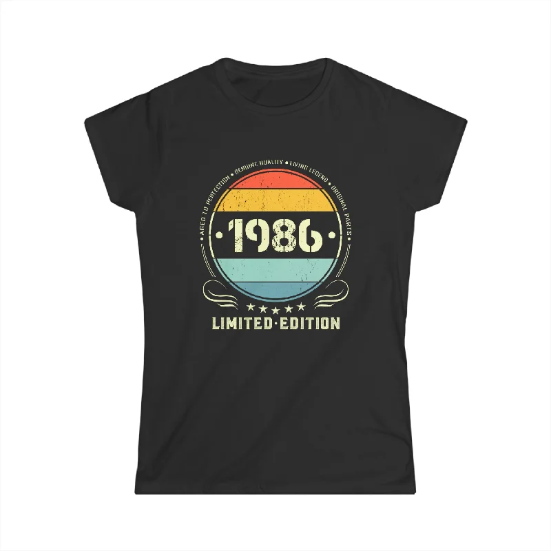 Vintage 1986 Limited Edition 1986 Birthday Shirts for Women Womens Shirt Satin Blend Silk Blend Wool Blend