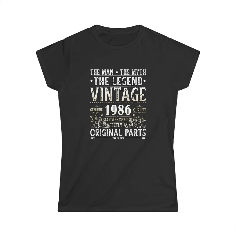 Vintage 1986 TShirt Women Limited Edition BDay 1986 Birthday Womens Shirts Anti-Pilling Machine Wash Handmade