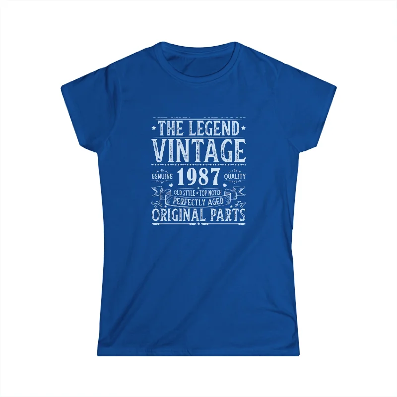 Vintage 1987 T Shirts for Women Retro Funny 1987 Birthday Women Shirts Layered Multi-layer Single Layer