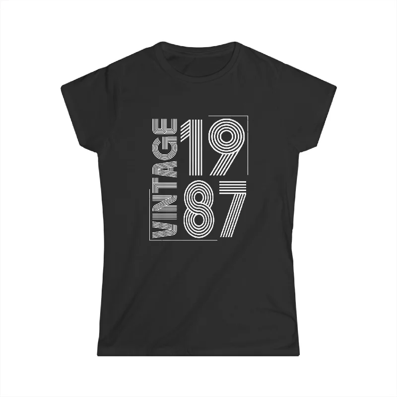 Vintage 1987 T Shirts for Women Retro Funny 1987 Birthday Womens Shirt Terry Blend Velvet Blend Canvas Blend