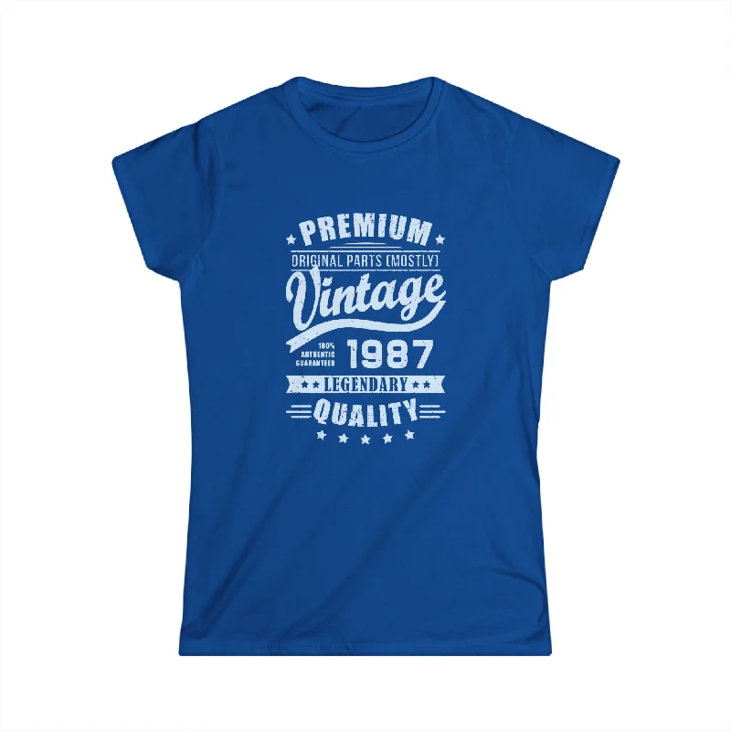 Vintage 1987 T Shirts for Women Retro Funny 1987 Birthday Womens Shirts Elegant Classic Vintage