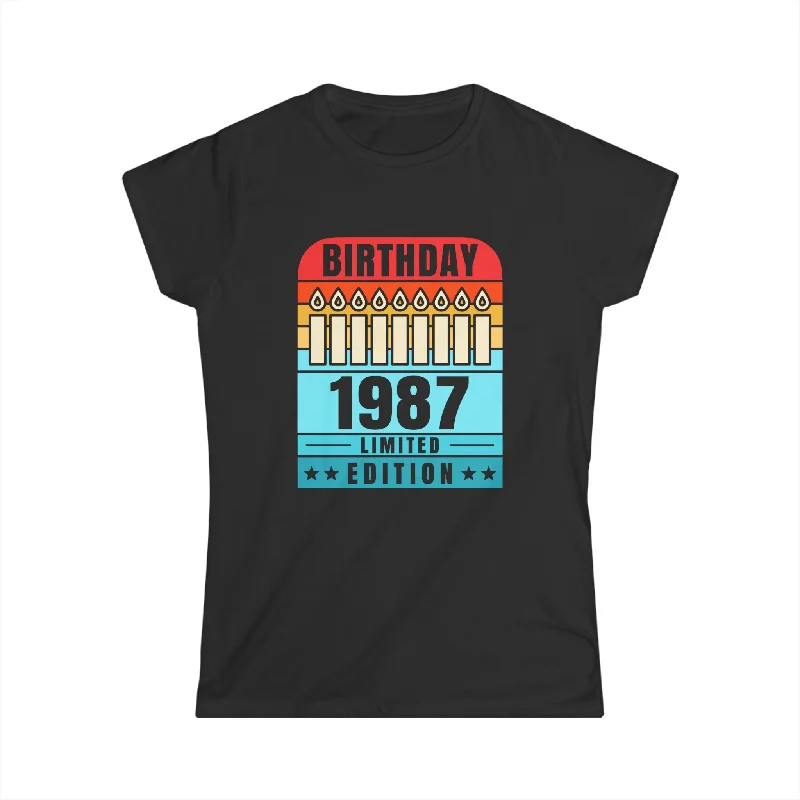 Vintage 1987 TShirt Women Limited Edition BDay 1987 Birthday Women Tops Spandex Blend Rayon Blend Denim Blend