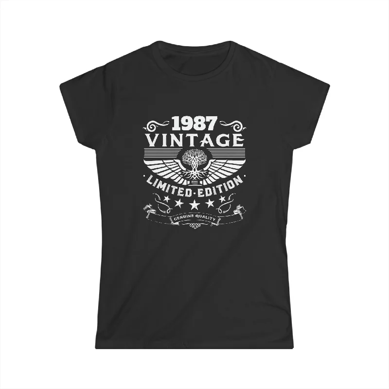 Vintage 1987 TShirt Women Limited Edition BDay 1987 Birthday Women Tops Cozy Warm Stylish