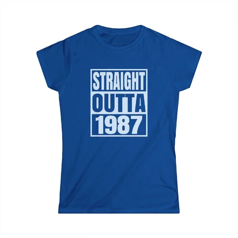 Vintage 1987 TShirt Women Limited Edition BDay 1987 Birthday Womens T Shirts Fitted T-Shirt Seamless Stretchy