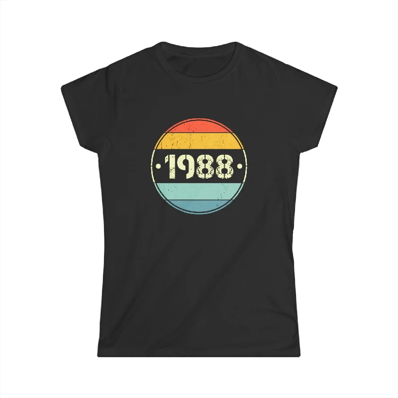 Vintage 1988 Birthday Shirts for Women Funny 1988 Birthday Womens Shirt Hooded Caped Shawl Collar