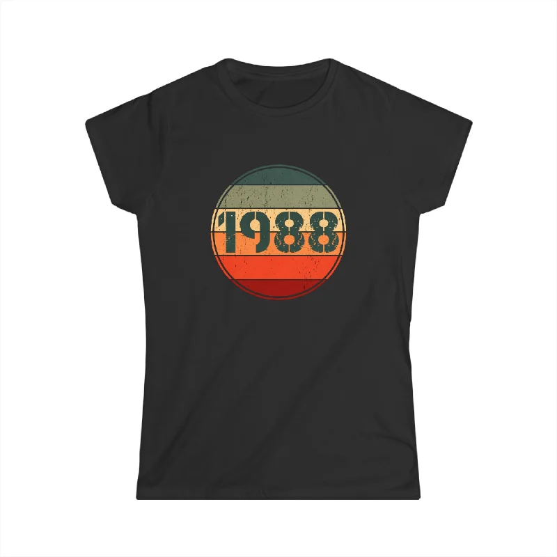 Vintage 1988 Birthday Shirts for Women Funny 1988 Birthday Womens Shirts Cashmere Blend Cotton Blend Poly Blend