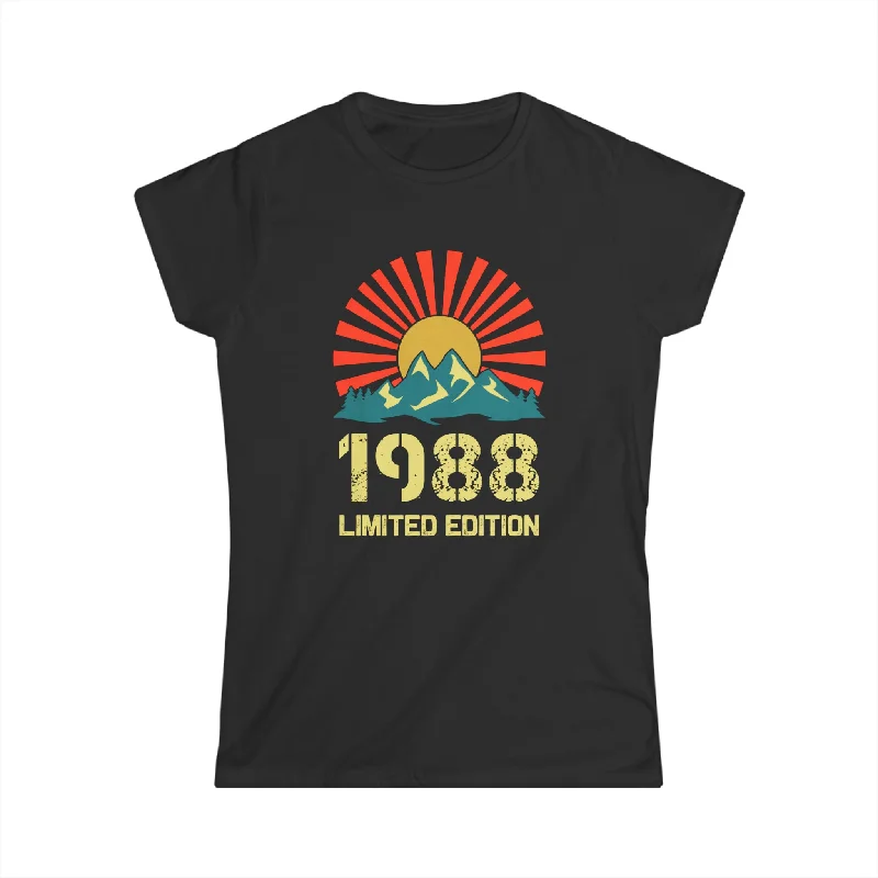 Vintage 1988 Limited Edition 1988 Birthday Shirts for Women Women Tops Terry Blend Velvet Blend Canvas Blend