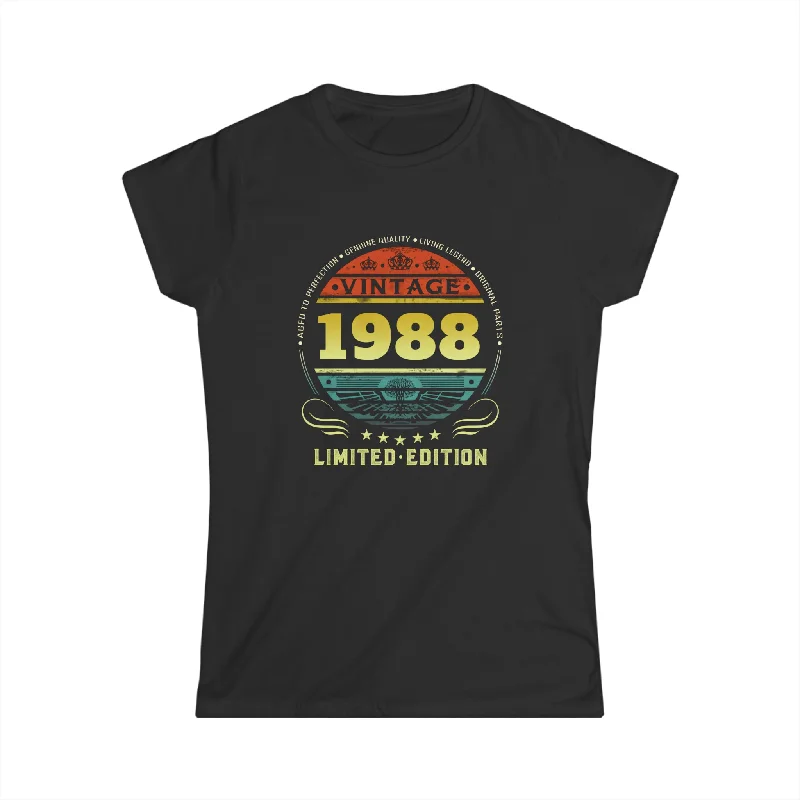 Vintage 1988 Limited Edition 1988 Birthday Shirts for Women Womens Shirts Polka Dot Checkered Tartan