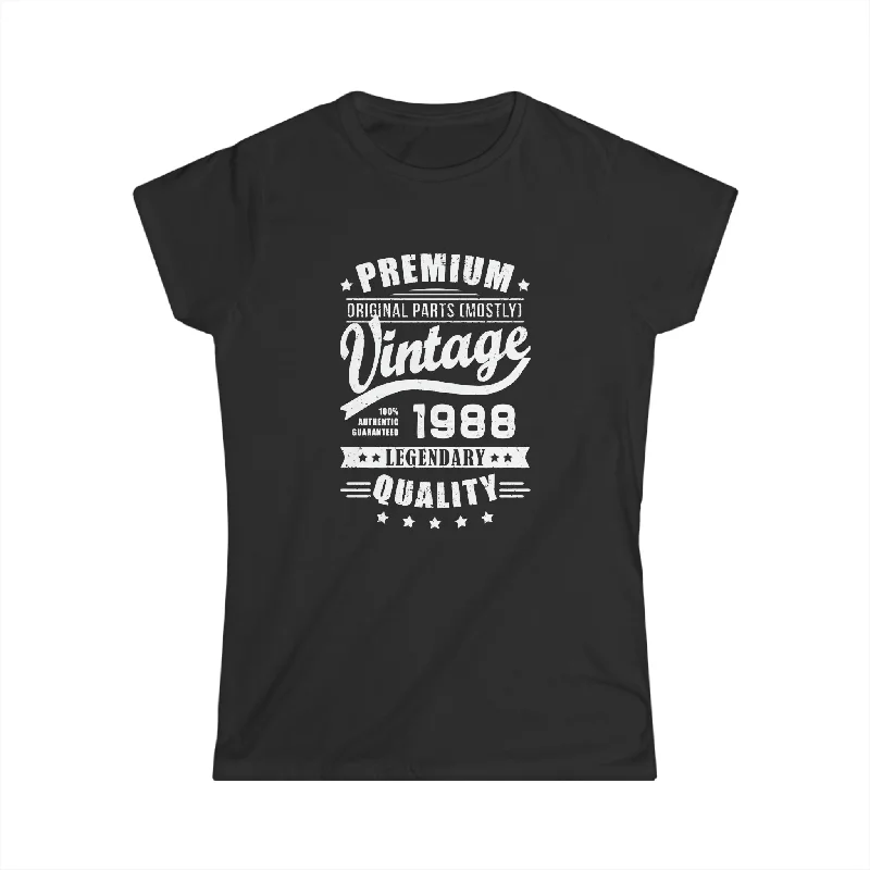 Vintage 1988 T Shirts for Women Retro Funny 1988 Birthday Womens Shirt Fashionable Trendy Casual