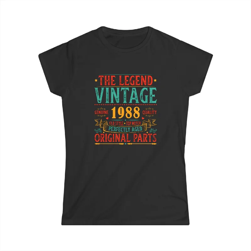 Vintage 1988 TShirt Women Limited Edition BDay 1988 Birthday Shirts for Women Handmade Hand-knitted Hand-woven