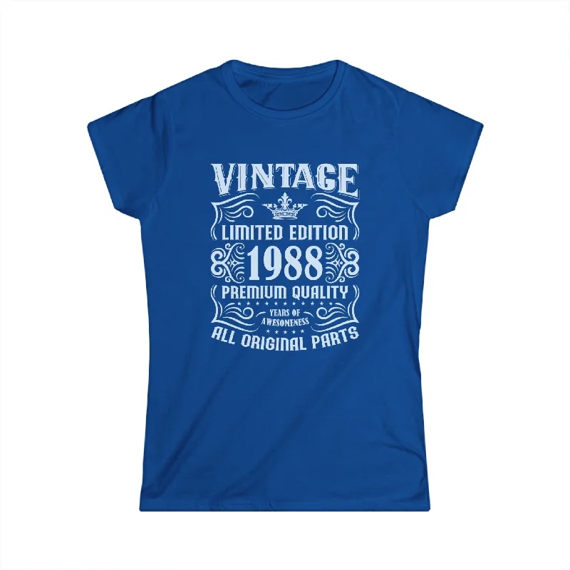 Vintage 1988 TShirt Women Limited Edition BDay 1988 Birthday Shirts for Women Rayon Velvet Corduroy