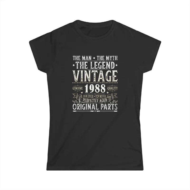 Vintage 1988 TShirt Women Limited Edition BDay 1988 Birthday Womens Shirts Elasticated Padded Insulated