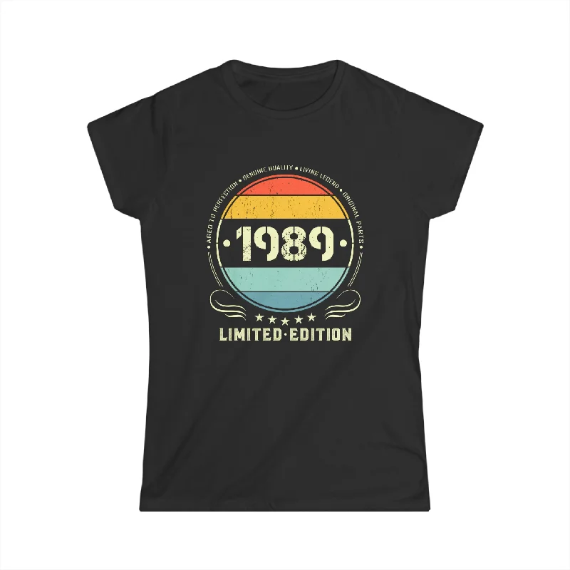 Vintage 1989 Limited Edition 1989 Birthday Shirts for Women Womens Shirt Print Jacquard Patchwork