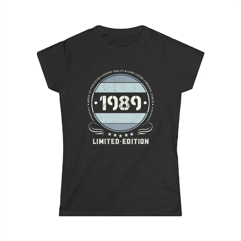 Vintage 1989 T Shirts for Women Retro Funny 1989 Birthday Shirts for Women Hooded Caped Shawl Collar