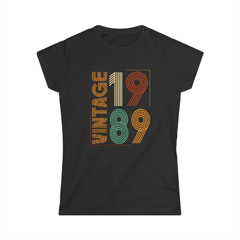 Vintage 1989 TShirt Women Limited Edition BDay 1989 Birthday Women Shirts Wool Fabric Cashmere Fabric Tweed Fabric