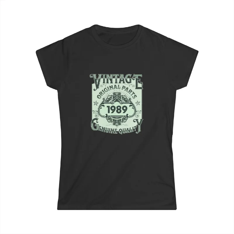 Vintage 1989 TShirt Women Limited Edition BDay 1989 Birthday Womens Shirt Solid Print Embellished