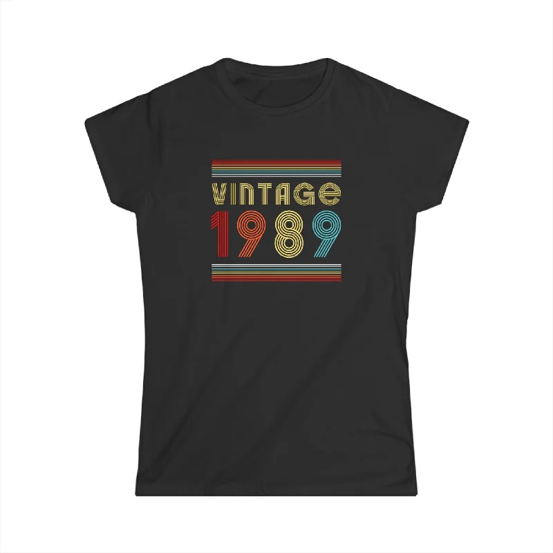 Vintage 1989 TShirt Women Limited Edition BDay 1989 Birthday Womens T Shirt Satin Fabric Silk Fabric Chiffon Fabric